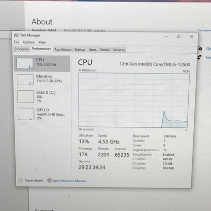 HP Z2 Tower G9 Workstation Core i5-12500 3.00GHz 16GB RAM 512GB SSD