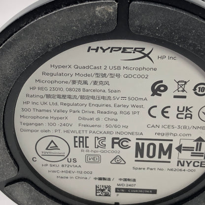 HyperX Quadcast 2 20Hz - 20kHz USB Condenser Microphone 872V1AA