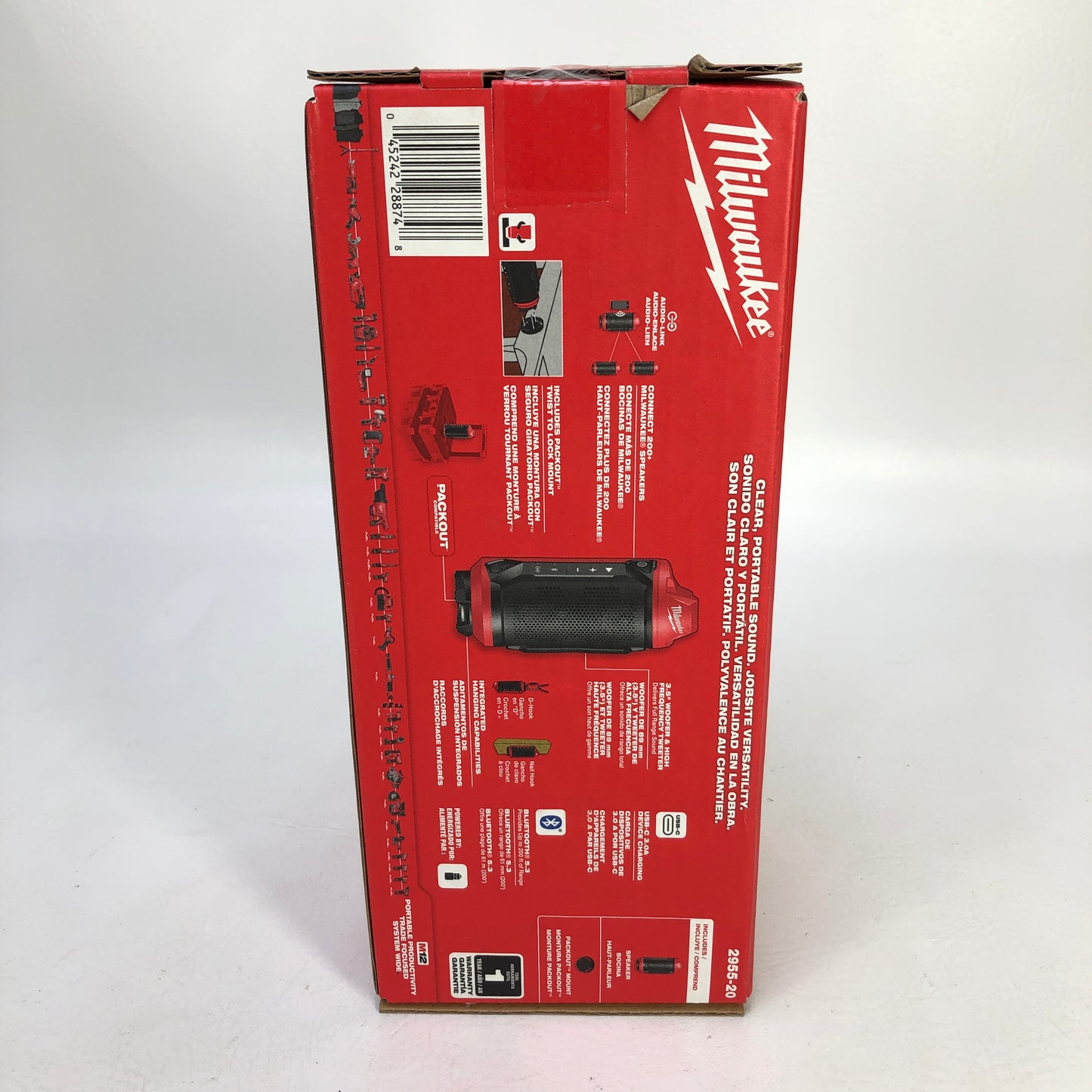 New Milwaukee M12 PACKOUT Bluetooth Jobsite Mini Speaker 2955-20