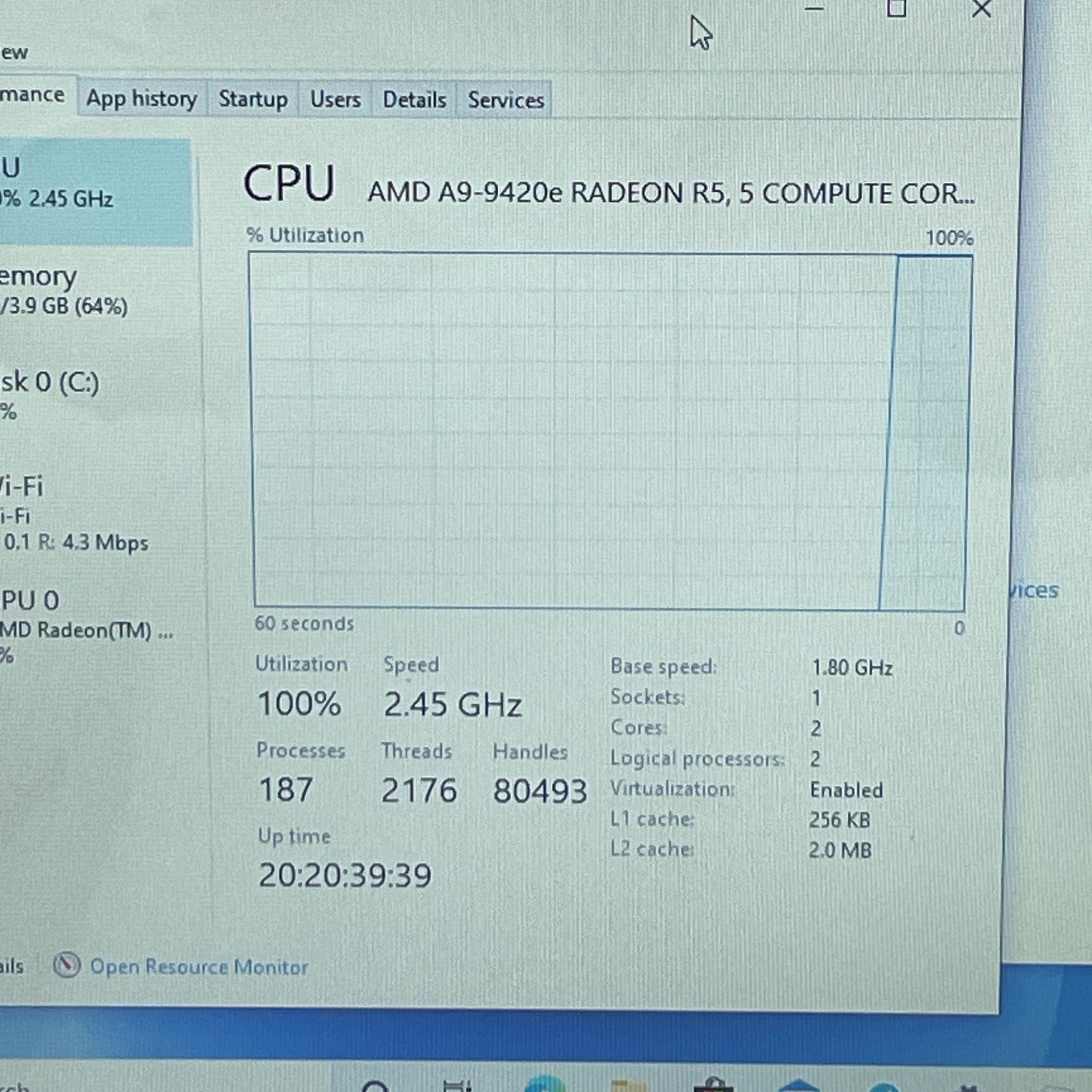 Dell Inspiron 11 3185 2-IN-1 11.6 a9-9420e 1.8GHz 4GB RAM 500GB HDD