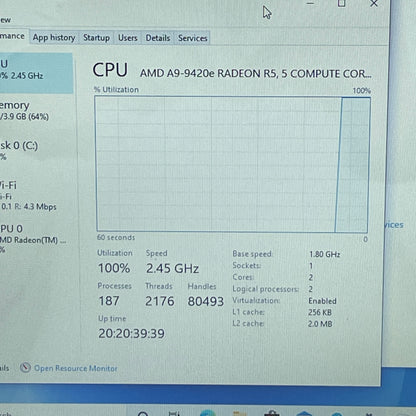 Dell Inspiron 11 3185 2-IN-1 11.6 a9-9420e 1.8GHz 4GB RAM 500GB HDD