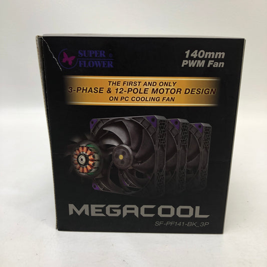 New MEGACOOL Super Flower 140mm PWM Fan SF-PF141-BK_3P