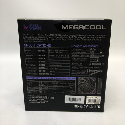 New MEGACOOL Super Flower 140mm PWM Fan SF-PF141-BK_3P