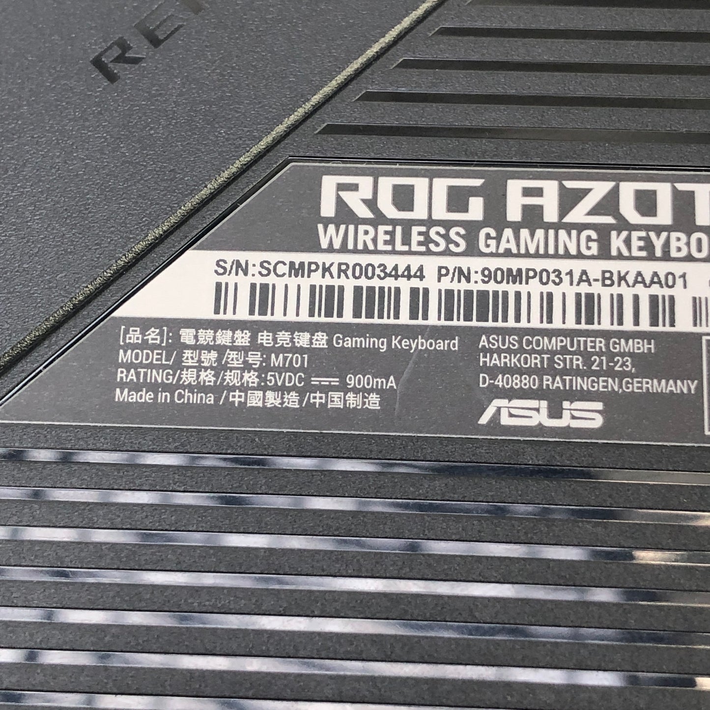 ROG Azoth M701 Wireless Gaming Keyboard Black