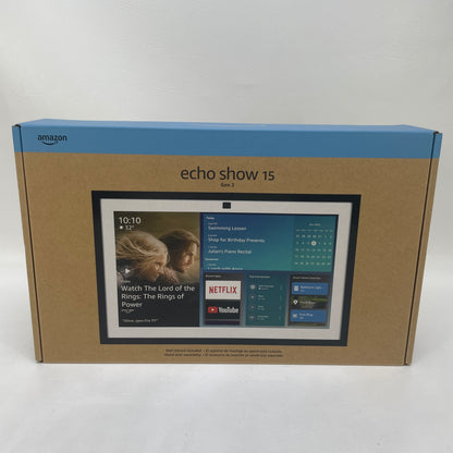  New Amazon Echo Show 15 Gen 2 Smart Display Speaker Alexa Voice Touch Wi-Fi Bluetooth