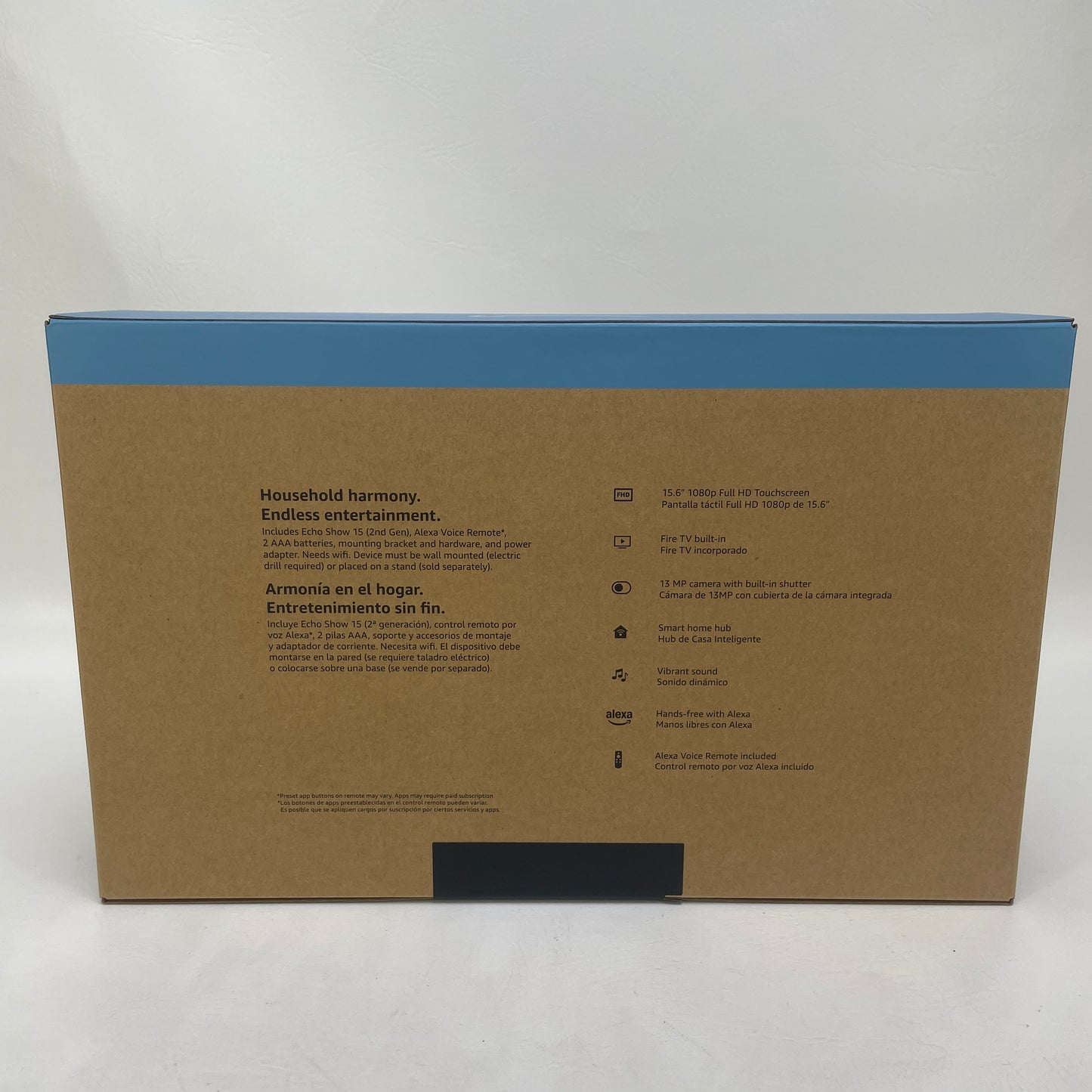  New Amazon Echo Show 15 Gen 2 Smart Display Speaker Alexa Voice Touch Wi-Fi Bluetooth