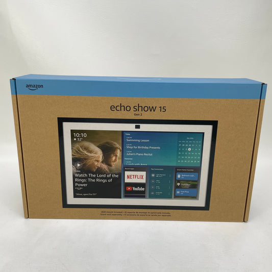 New Amazon Echo Show 15 Gen 2 Smart Display Speaker Alexa Voice Touch Wi-Fi Bluetooth