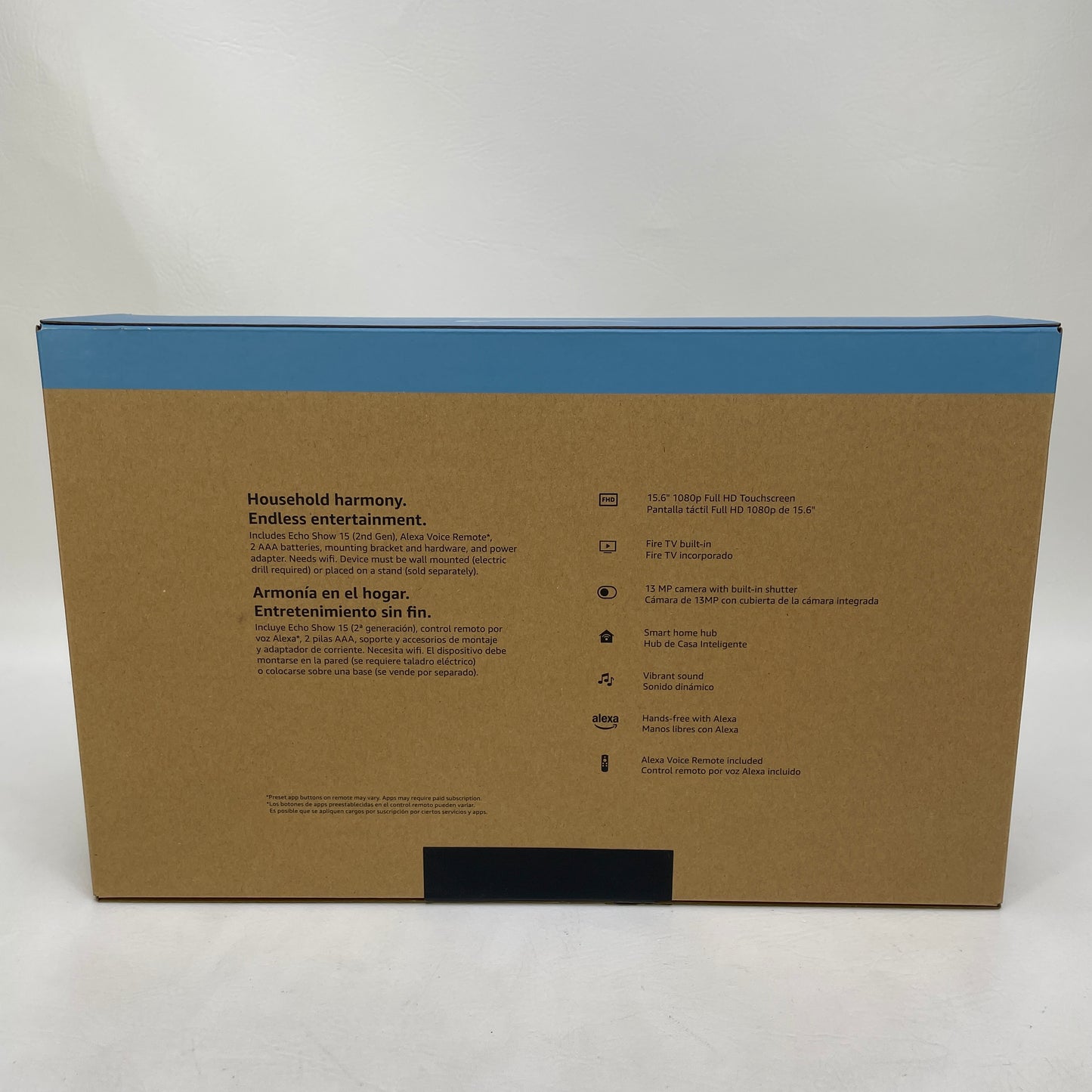 New Amazon Echo Show 15 Gen 2 Smart Display Speaker Alexa Voice Touch Wi-Fi Bluetooth