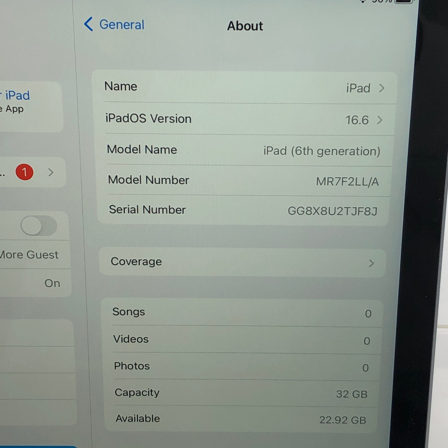 WiFi Only Apple iPad 6th Gen 32GB Space Gray MR7F2LL/A
