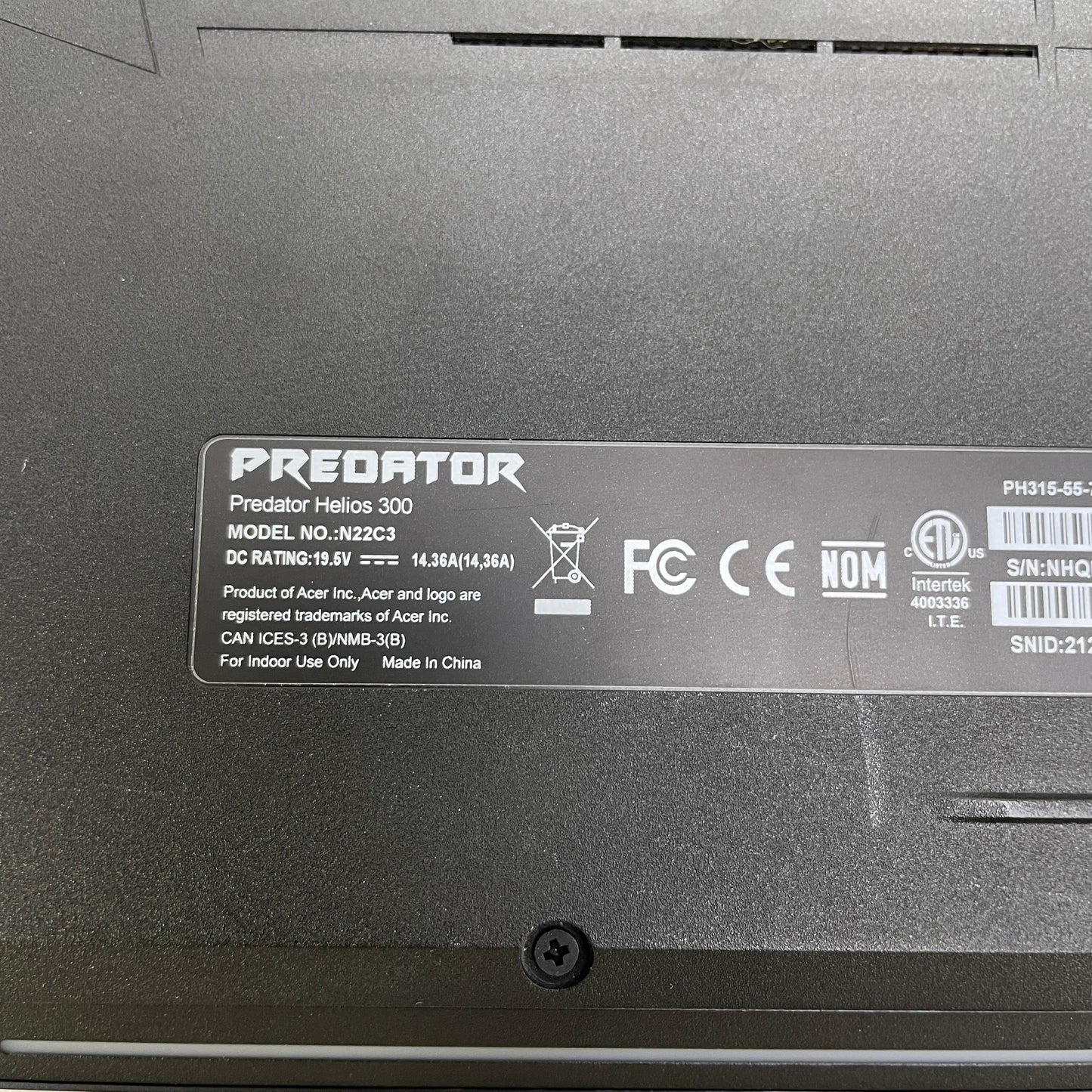 Microsoft Predator Helios 300 N22C3 15.6 i7-12700H 2.7GHz 16GB RAM 500GB SSD