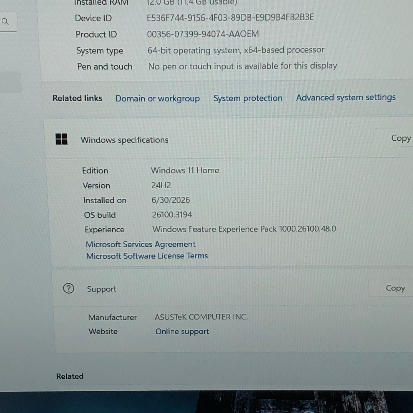 Asus Vivobook 16 M1603Q 16" Ryzen 7 5800HS 3.2GHz 12GB RAM 512GB SSD