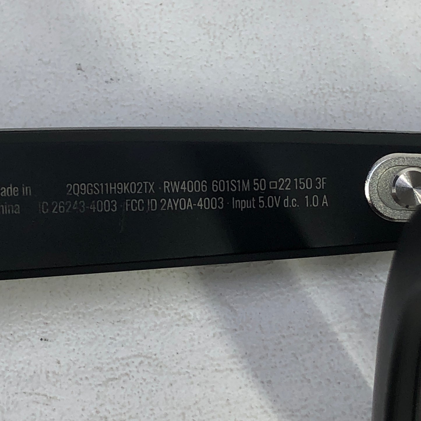 Ray-Ban Meta Wayfarer Gen 1 AI Smart Glasses RW4006 601S1M Matte Black