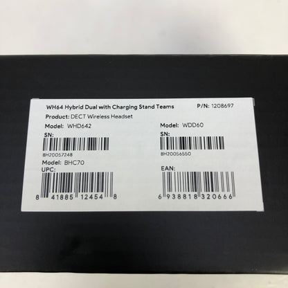Yealink WH64  Wireless Noise Canceling Stereo Over Ear Headset Black 1208697
