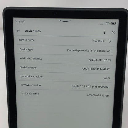 WiFi Only Amazon Kindle Paperwhite 11th Gen 8GB Black M2L3EK