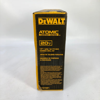 New DeWalt 20V MAX Hammer Drill/Driver Kit DCD799P1