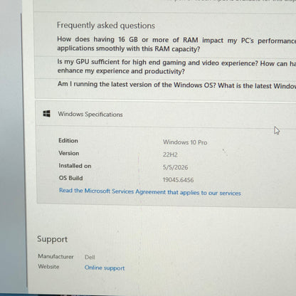 Dell OptiPlex 7060 AR70PVE Core i5-8500 3.00GHz 16GB RAM 500GB HDD