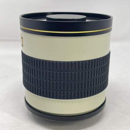 Bower 500mm f/6.3 Manual Telephoto Mirror Lens w/ Caps White/Gold Accent