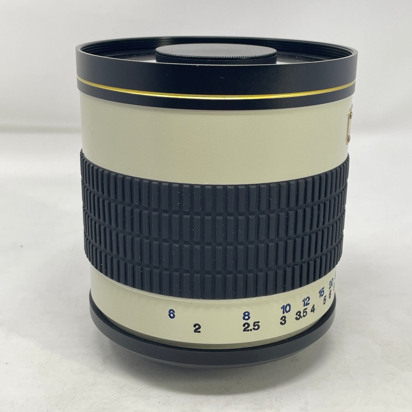 Bower 500mm f/6.3 Manual Telephoto Mirror Lens w/ Caps White/Gold Accent