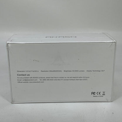 New AKASO Focus 854 x 480 50 ANSI Lumens  Pocket Projector