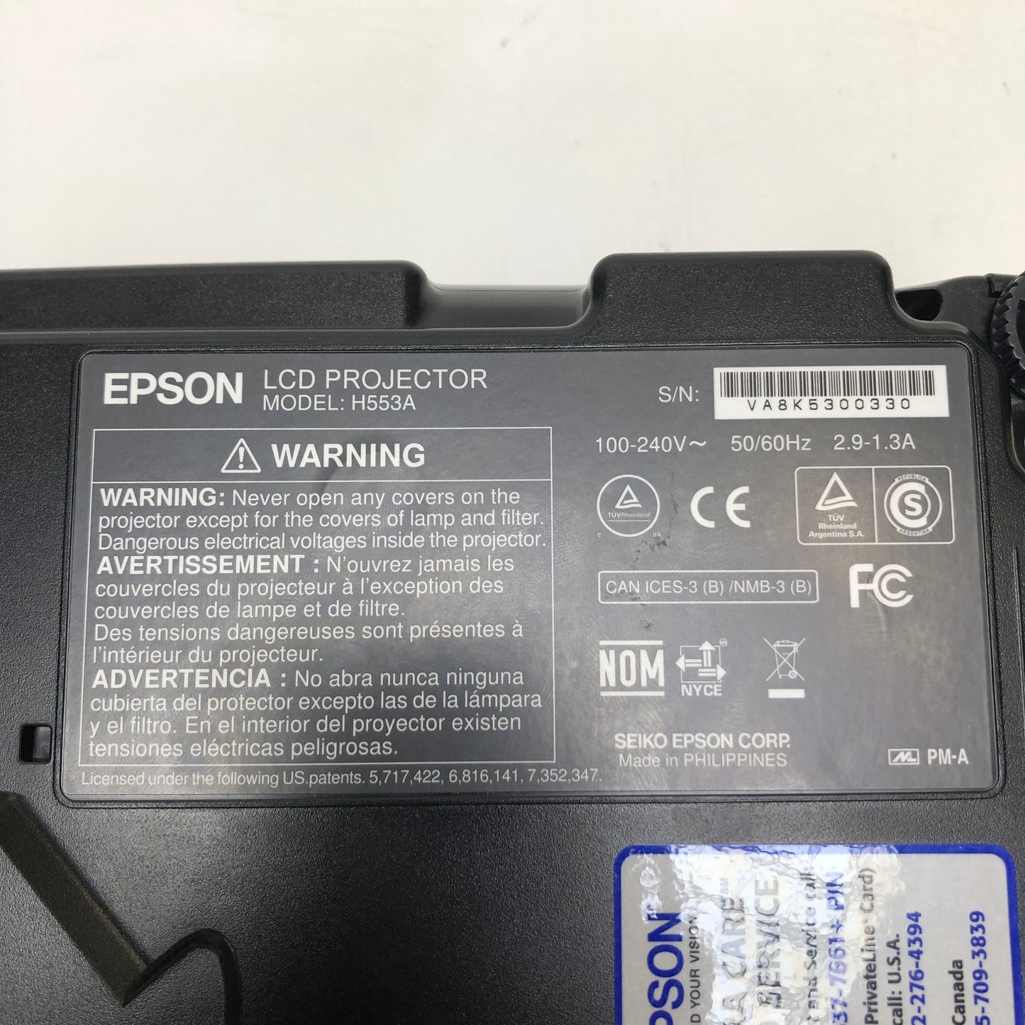 Epson EX5230 1024 x 768 3,500 lumens LCD Projector H553A Black