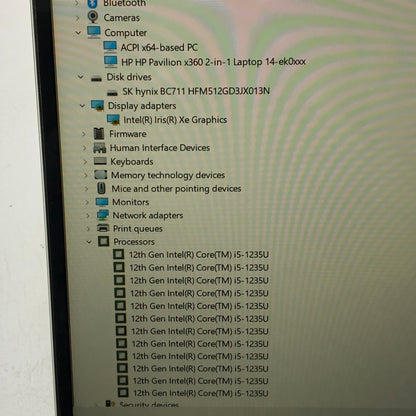 HP Pavilion x360 PITIVB4 14" i5-1235U 1.3GHz 8GB RAM 512GB SSD