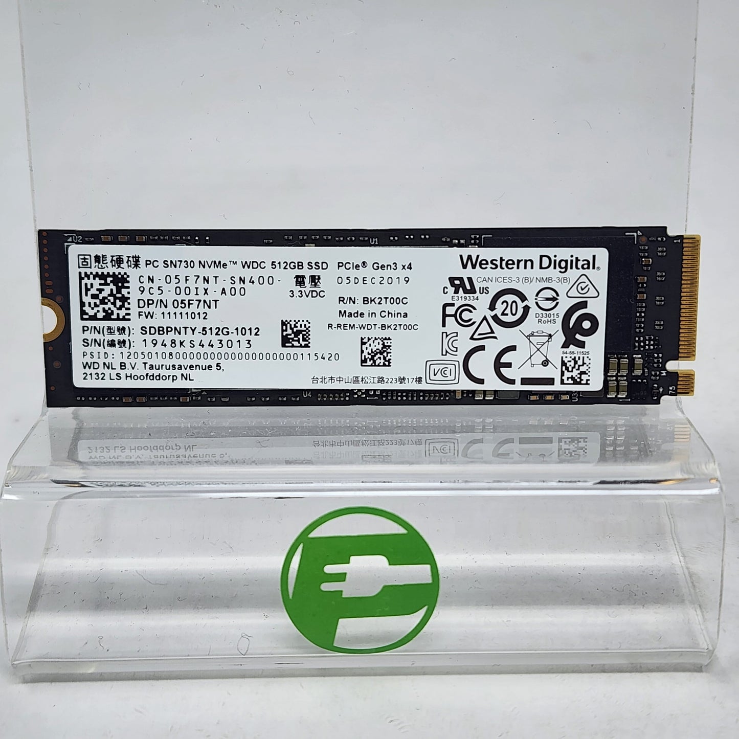 Western Digital WD M.2 2280 SN730 512GB PCIe Gen 3.0 x4 NVMe SSD SDBPNTY-512G-1012